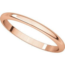 Load image into Gallery viewer, 10K Rose Gold 2 mm Half Round Band Size 5.5