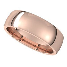 Load image into Gallery viewer, 10K Rose Gold 5 mm Half Round Comfort Fit Light Band Size 8