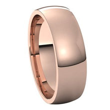 Load image into Gallery viewer, 10K Rose Gold 5 mm Half Round Comfort Fit Light Band Size 8